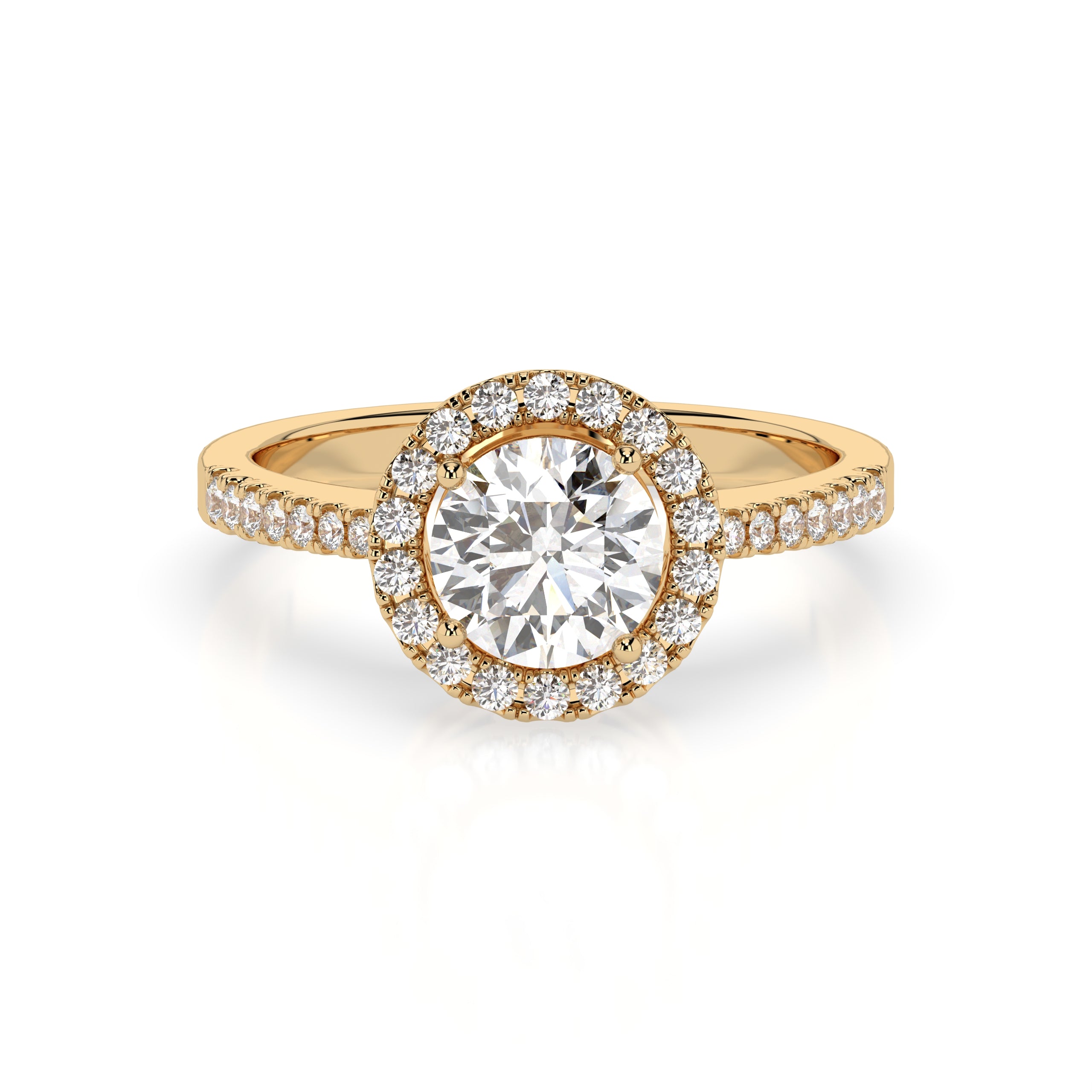 Round Halo Moissanite Ring