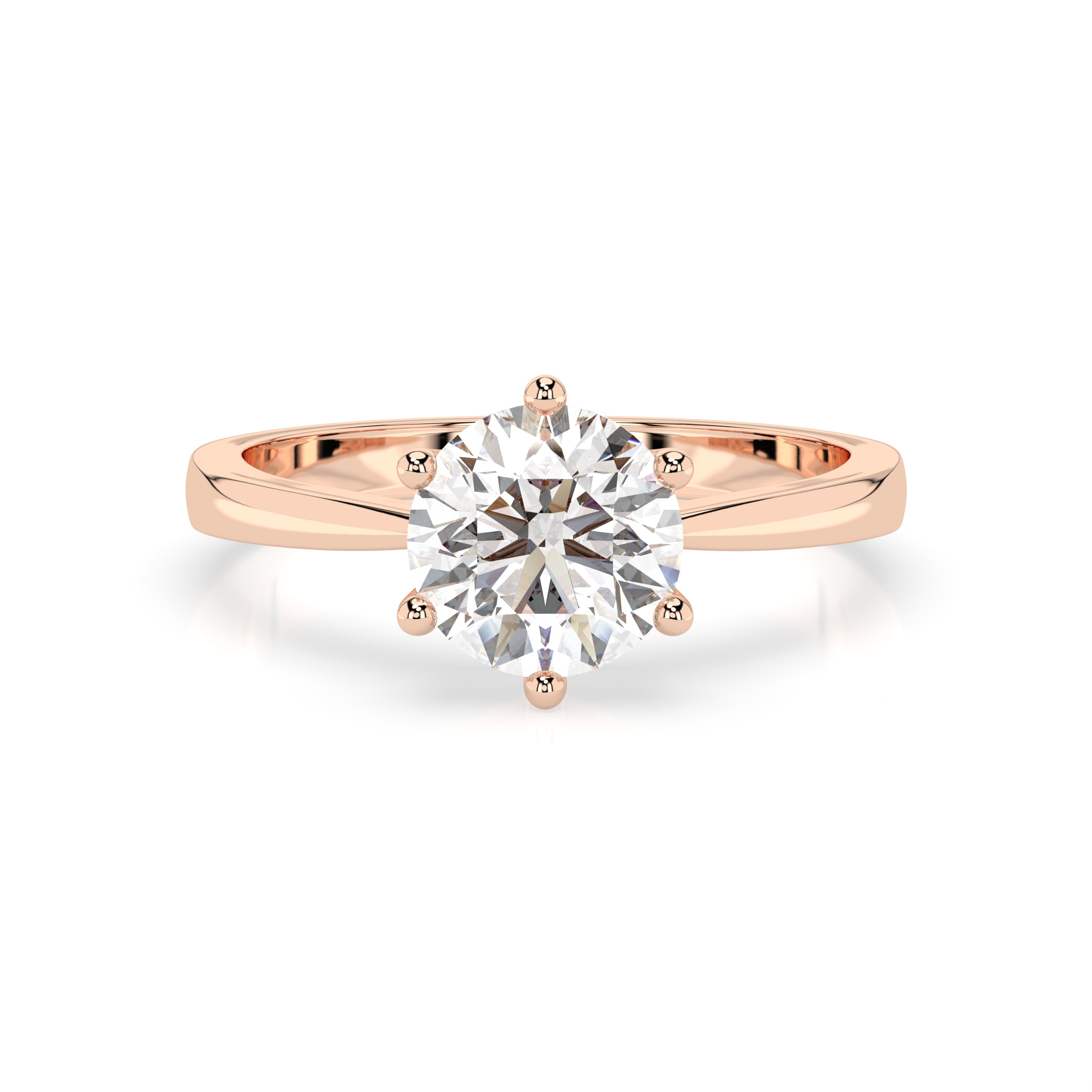 Classic Moissanite Round Solitaire Ring